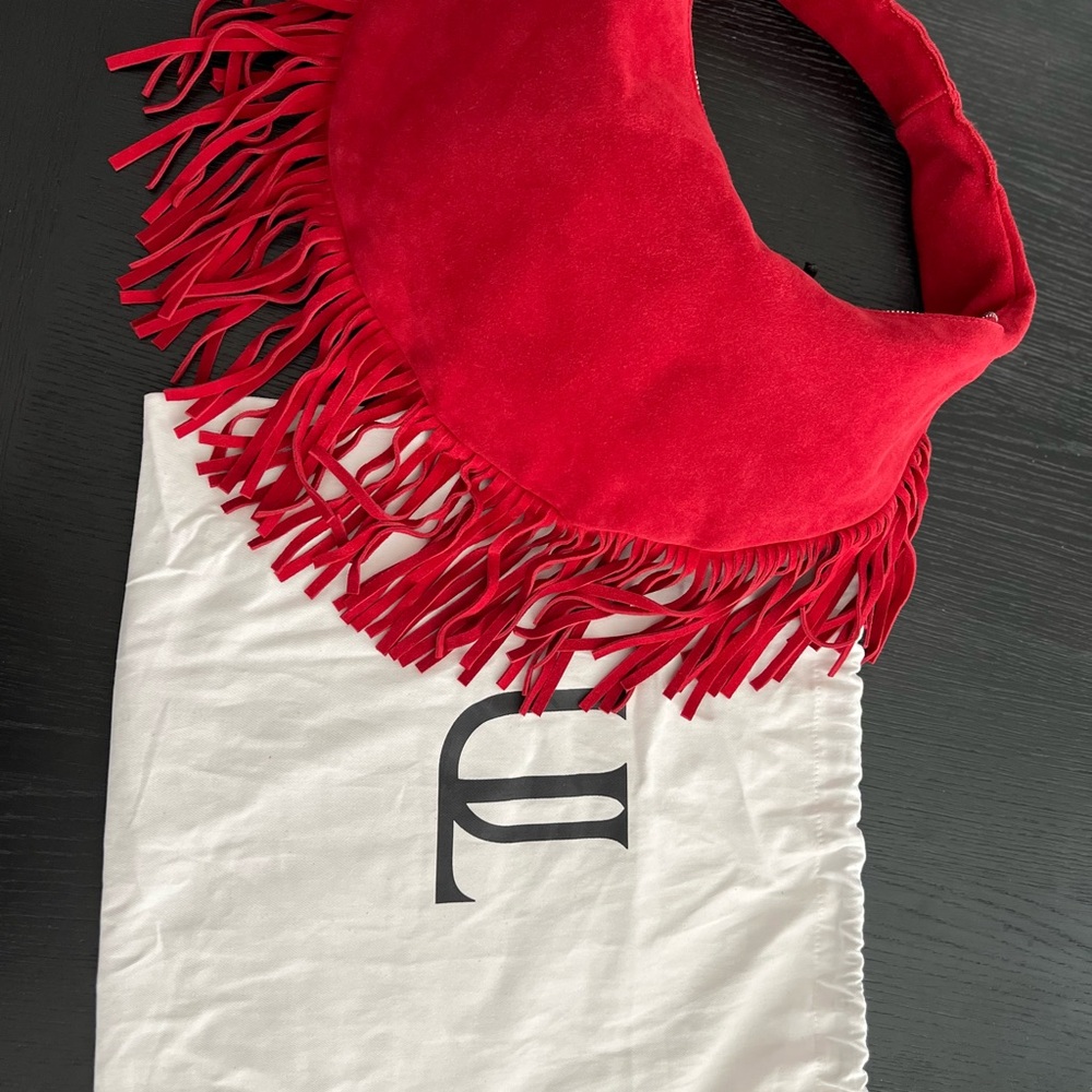 Understated Leather Fringe Hobo